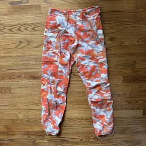 UFO Camo Cargo Pants XXXS Orange Grey White Camouflage Rave Retro Cargo Utility